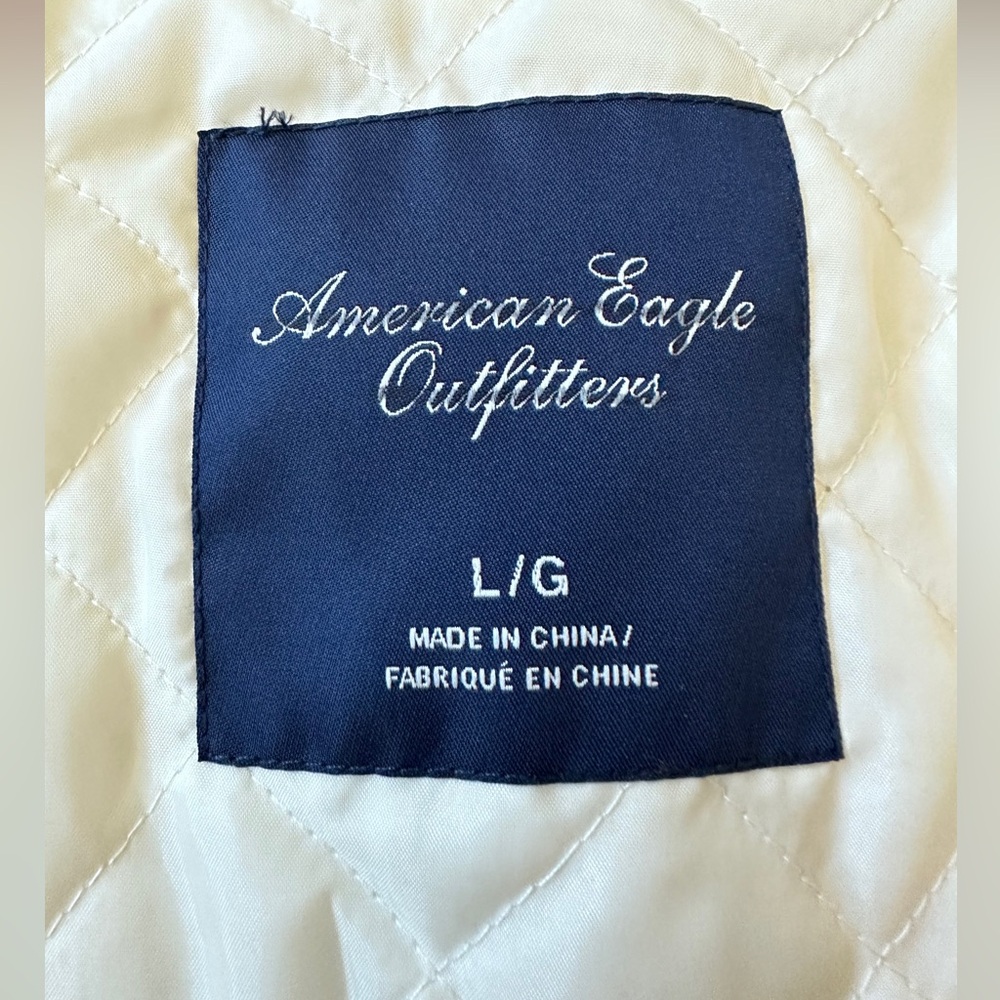 American Eagle Outfitters Black and Cream Teddy Jacket LARGE - Picture 13 of 14